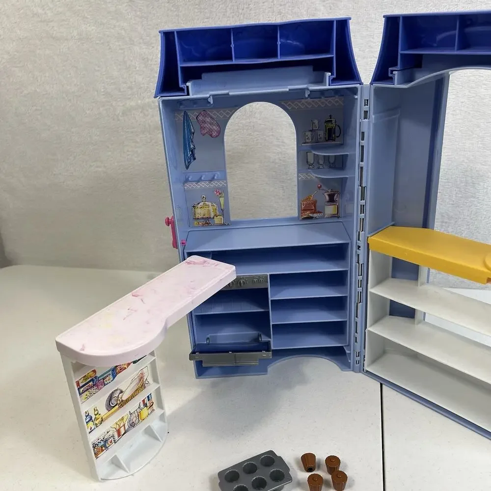 Vintage Barbie Doll Bake Shop Cafe Playset‎ Patio Table Chairs Accessories